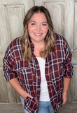 Plaid To Meet You button down - Burgundy