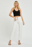 RISEN Full Size Mid-Rise Tummy Control Straight Jeans