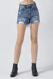 RISEN High Rise Distressed Denim Shorts