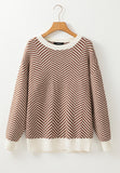 Striped Round Neck Long Sleeve Sweater