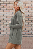 Textured Open Front Long Sleeve Cover Up