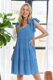 ADORA V-Neck Tie Shoulder Dress