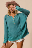 BiBi Thumb Opening Long Sleeve Top with Kangaroo Pocket