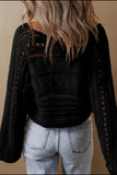 Openwork Cable Knit Long Sleeve Sweater