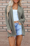 Textured Open Front Long Sleeve Cover Up