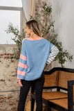 Sew In Love Full Size Striped Dropped Shoulder Sweater