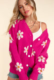 Haptics Full Size Daisy Floral Button Down Long Sleeve Cardigan