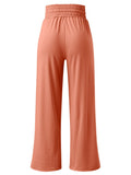 Full Size Drawstring High Waist Wide Leg Pants