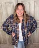 Plaid To Meet You button down - Navy