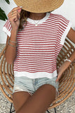 Striped Round Neck Sweater Vest