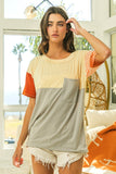 BiBi Color Block Short Sleeve T-Shirt