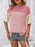 Color Block Round Neck Half Sleeve T-Shirt