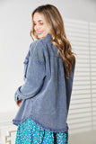 HEYSON Full Size Mineral-Washed Button-Down Denim Jacket