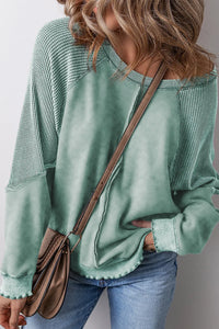 Exposed Seam Long Sleeve Sweatshirt