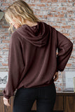 Heimish Ribbed Long Sleeve Hoodie with Kangaroo Pocket