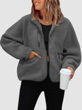 Pocketed Snap Down Sherpa Jacket