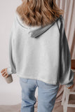 Pocketed Half Zip Dropped Shoulder Hoodie