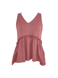 Frill V-Neck Peplum Tank