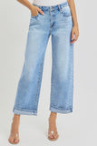 RISEN Full Size Ankle Wide Leg Cuffed Jeans Plus Size