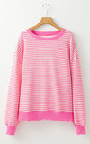 Striped Round Neck Long Sleeve Sweatshirt