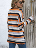 Full Size Striped Round Neck Long Sleeve T-Shirt Plus Size