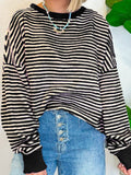 Striped Round Neck Long Sleeve Sweatshirt