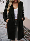 Devine Pocketed Long Sleeve Hooded Teddy Coat