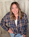 Plaid To Meet You button down - Navy
