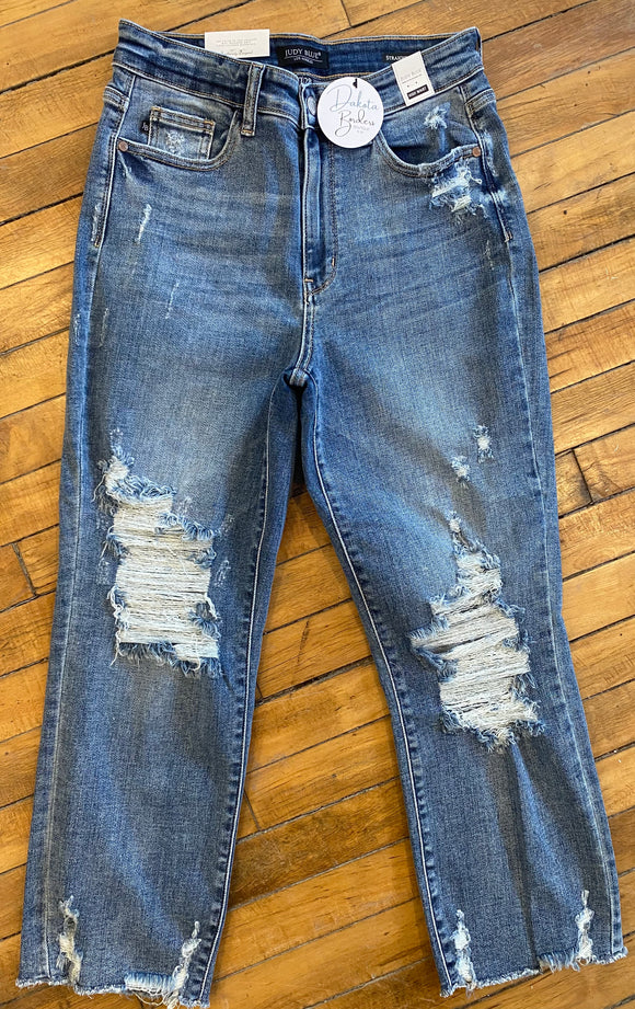 Judy Blue Distressed Ankle Jeans