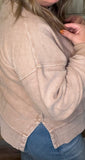 Corded Crew with Side Slit