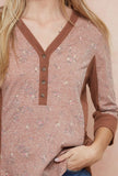 Rustic Floral Henley