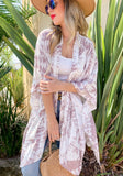 Mauve Tie Dye Kimono