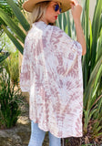 Mauve Tie Dye Kimono