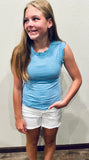 Blue Bird Ruffle tank