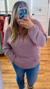 Reasonable Excuse ribbed pullover in Dusty Lavender