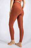 V Waist Full Length Leggings - Terracotta