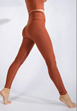 V Waist Full Length Leggings - Terracotta