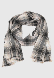 Oblong Plaid Design Scarf