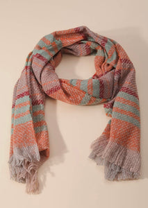 Orange Striped Scarf