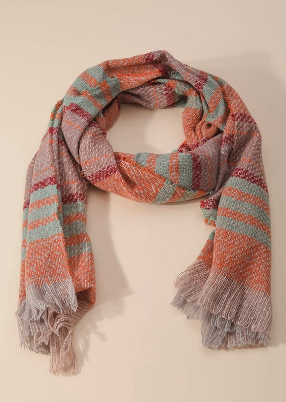 Orange Striped Scarf