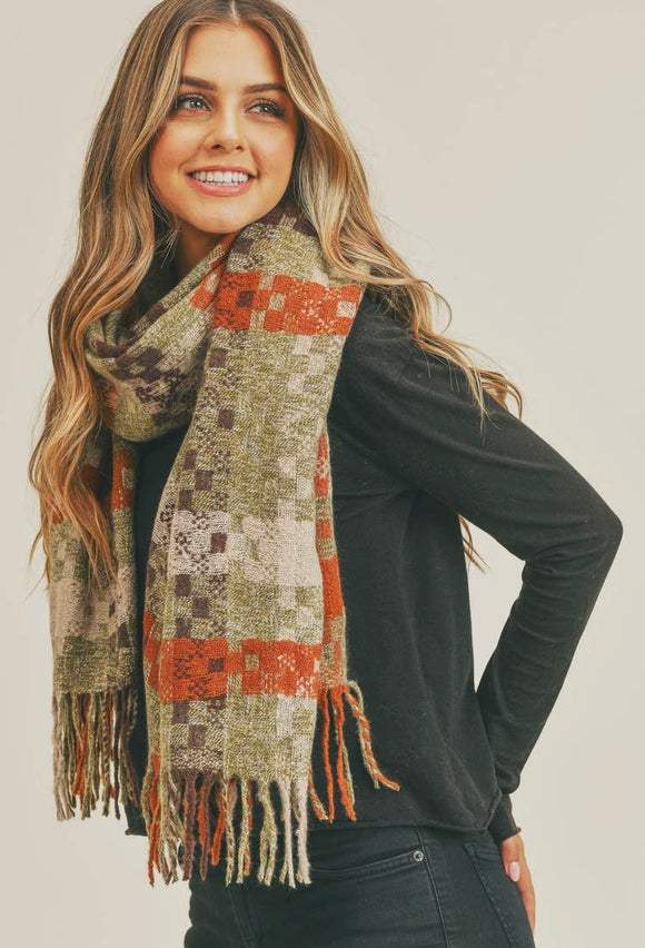 Pixel Print Scarf -2 Colors