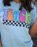 Teach Checkered Tee