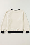 Texture Contrast Long Sleeve Sweatshirt