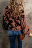 Leopard Round Neck Long Sleeve Sweater