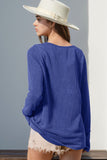 Double Take Full Size Notched Thumbhole Long Sleeve T-Shirt