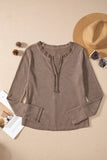 Notched Long Sleeve Top