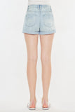 Kancan High Rise Repaired Mom Denim Shorts