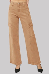 RISEN Full Size High Rise Wide Leg Cargo Jeans