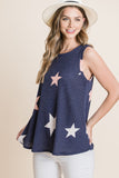 BOMBOM Star Print Round Neck Tank