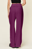 Double Take Full Size Texture Drawstring Wide Leg Pants